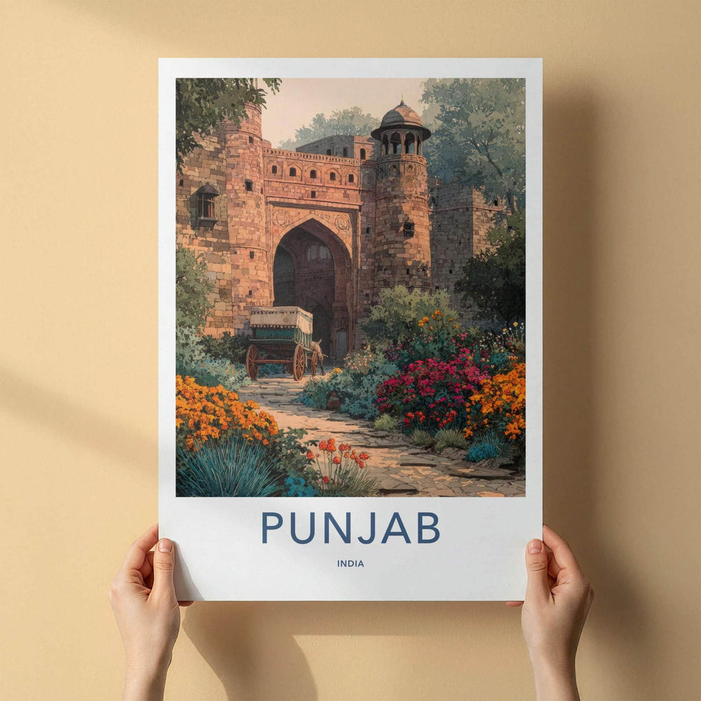 Punjab Poster - India Travel Art - Punjab Historic Ancient Gate Home Decor