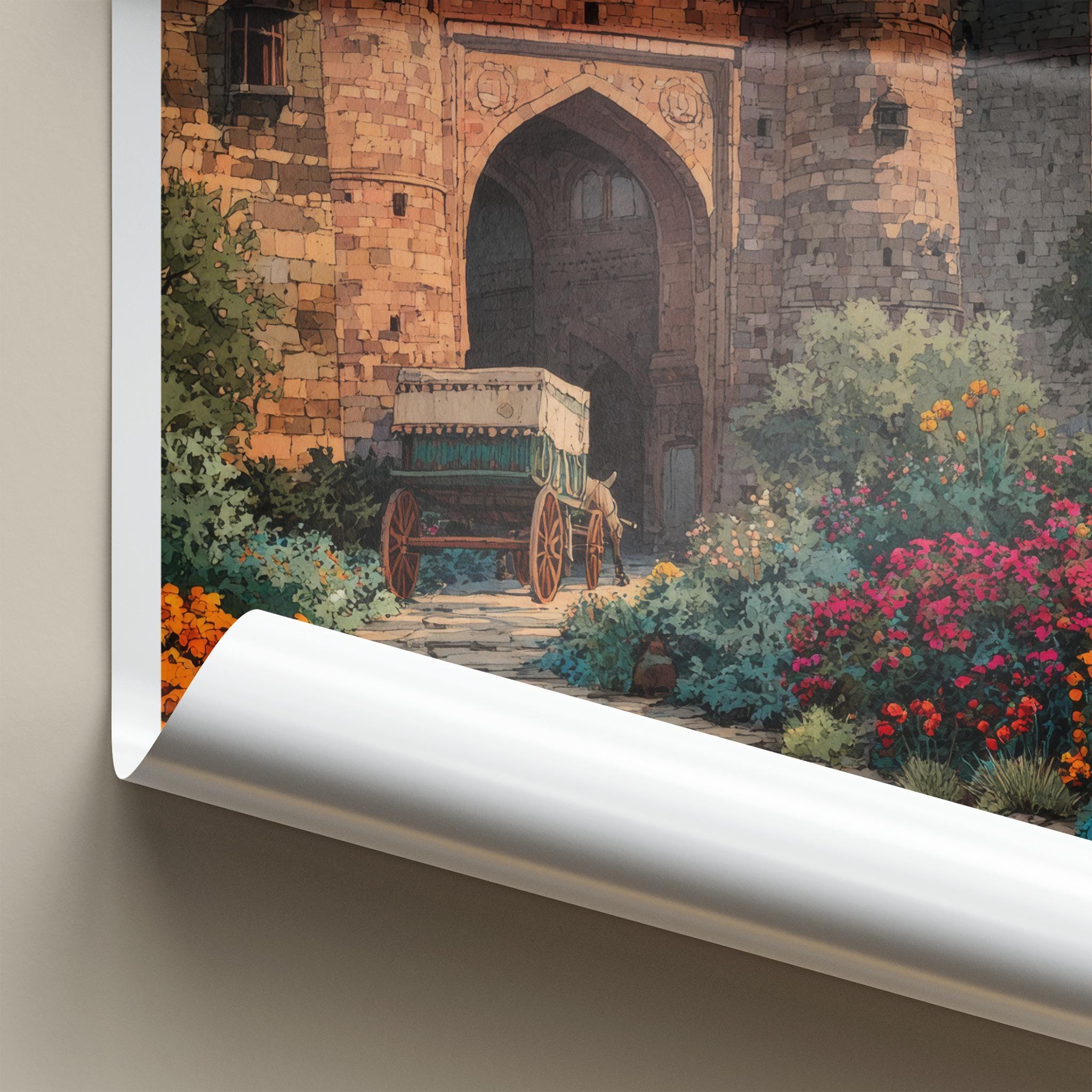 Punjab Poster - India Travel Art - Punjab Historic Ancient Gate Home Decor