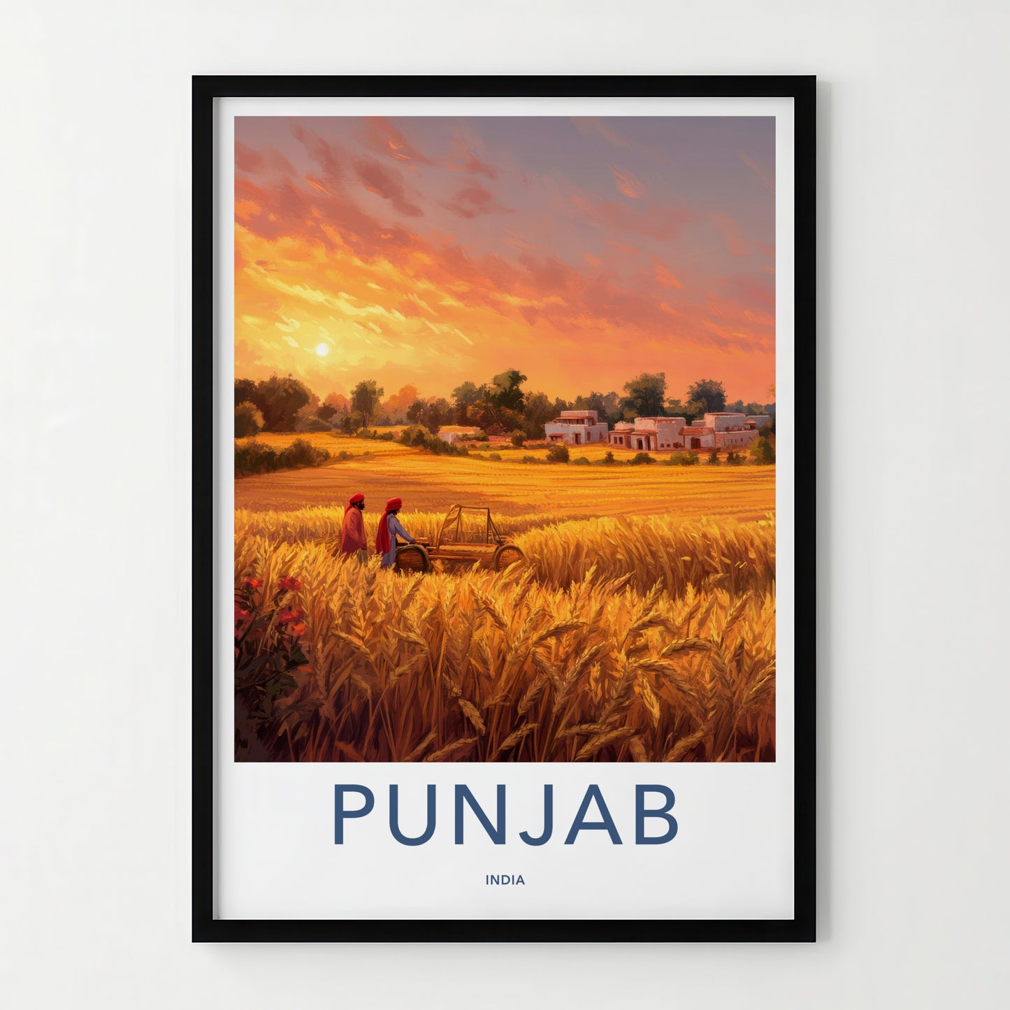 Punjab Poster - India Wall Art - Punjab Farmers Golden Wheat Home Decor