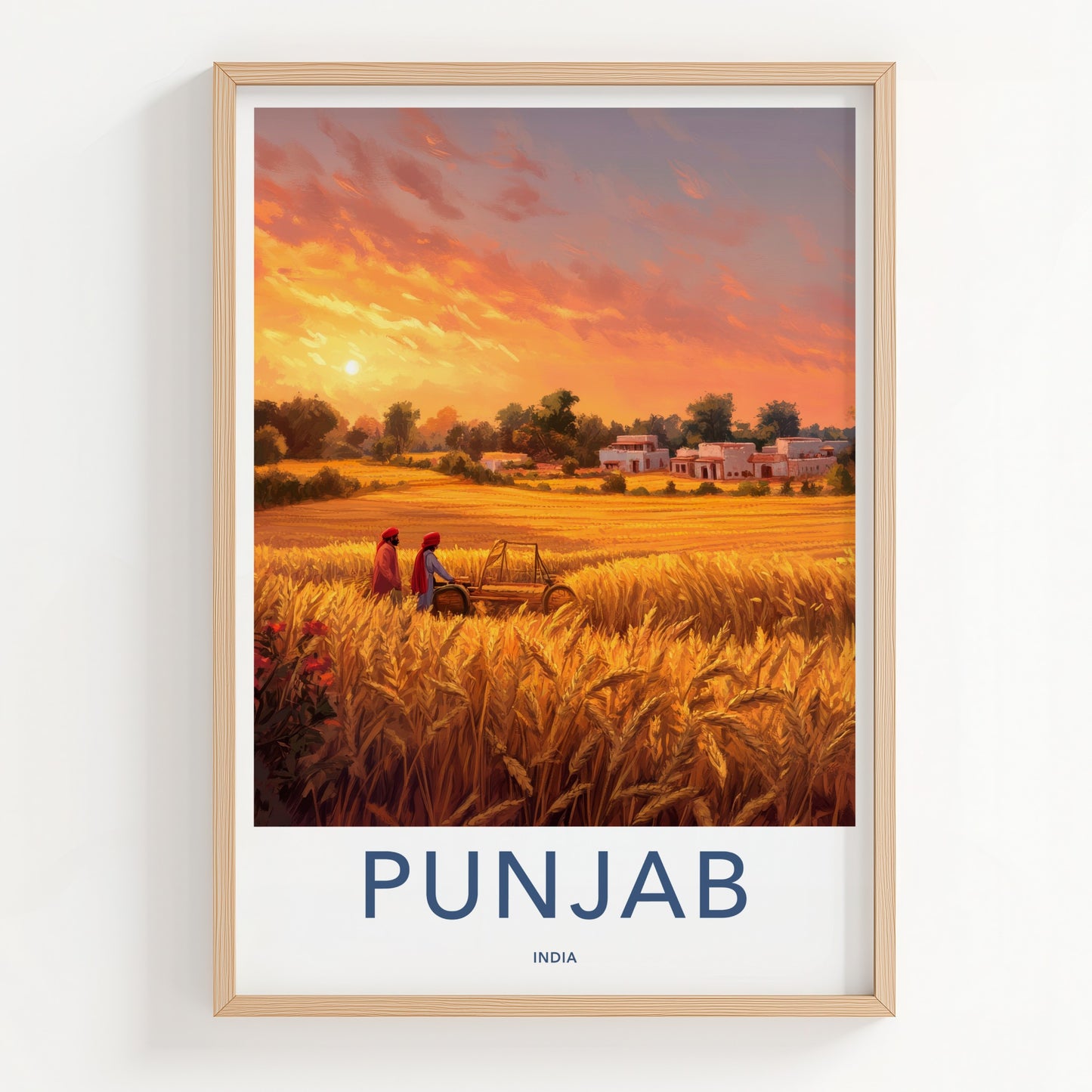 Punjab Poster - India Wall Art - Punjab Farmers Golden Wheat Home Decor
