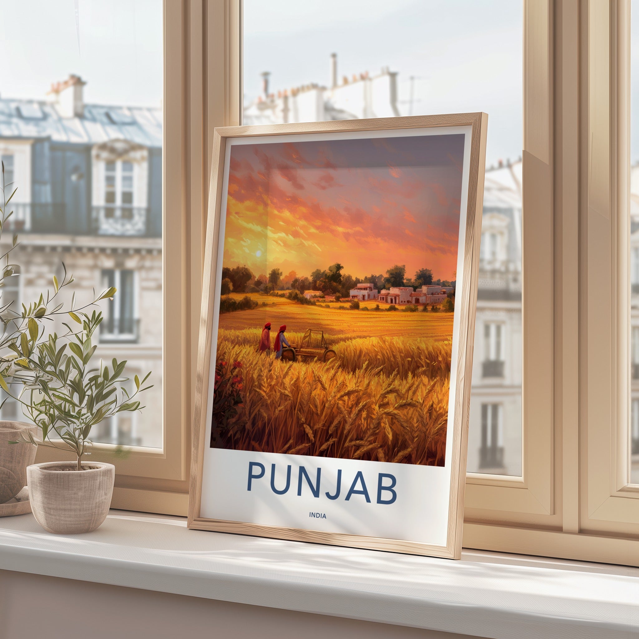 Punjab Poster - India Wall Art - Punjab Farmers Golden Wheat Home Decor