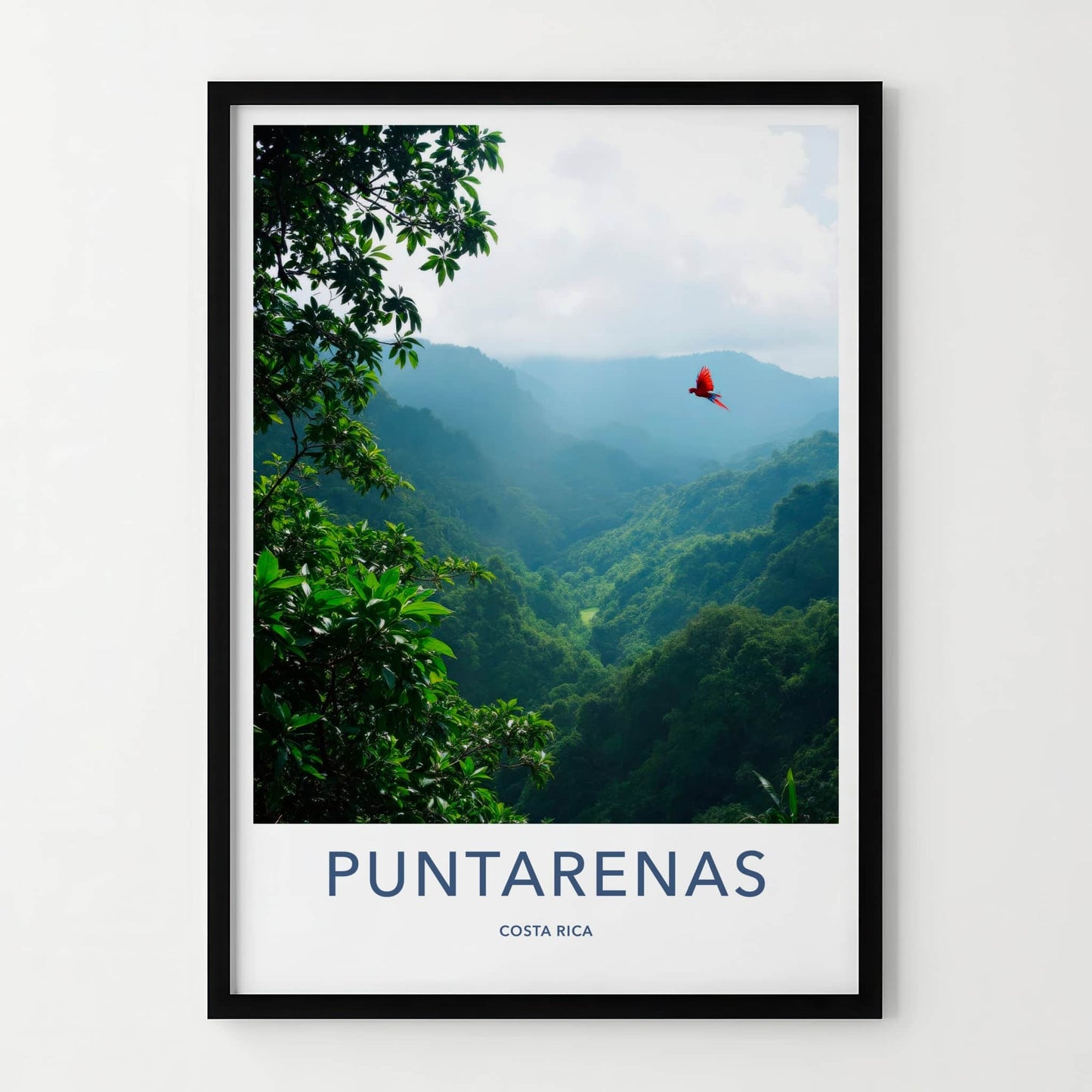 Puntarenas Poster - Costa Rica Travel Art - Vivid Macaw Valley Home Decor