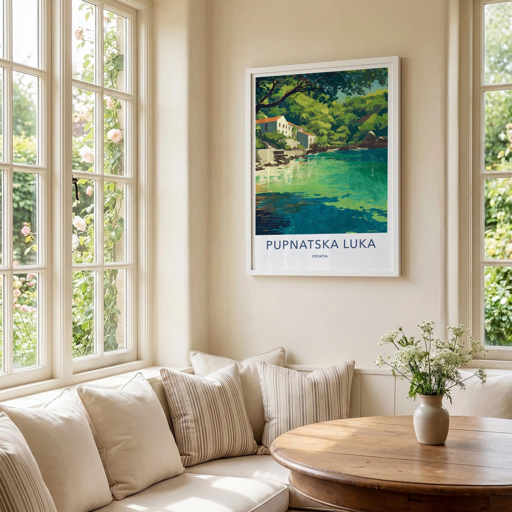 Pupnatska Luka Poster - Croatia Travel Art - Green Lush Coast Home Decor