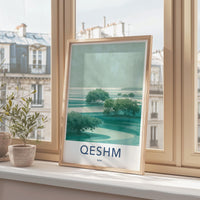 Qeshm Poster - Iran Travel Art - Green Mangrove Inlet Home Decor