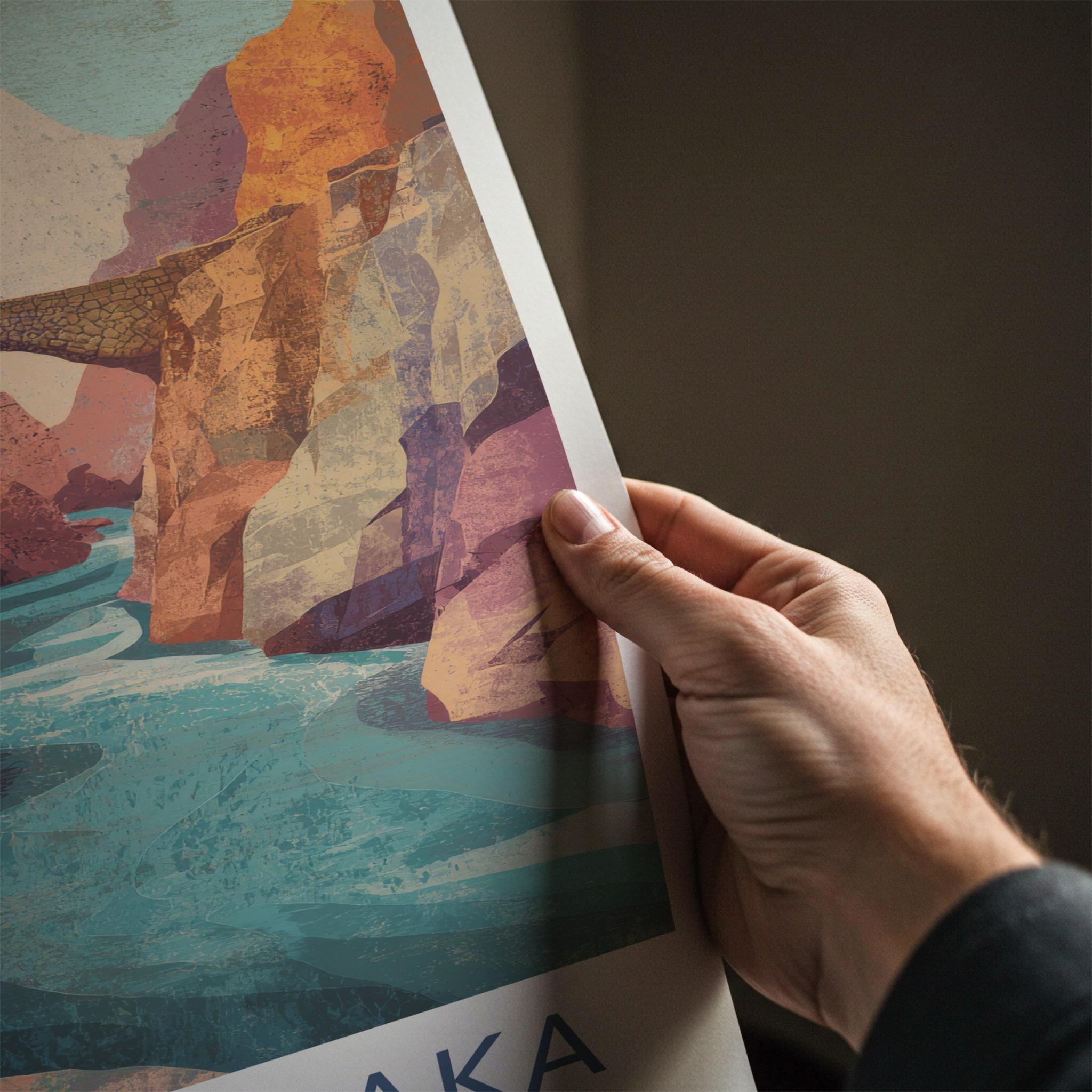 Qeswachaka Poster - Peru Travel Art - Stone Bridge Canyon Home Decor