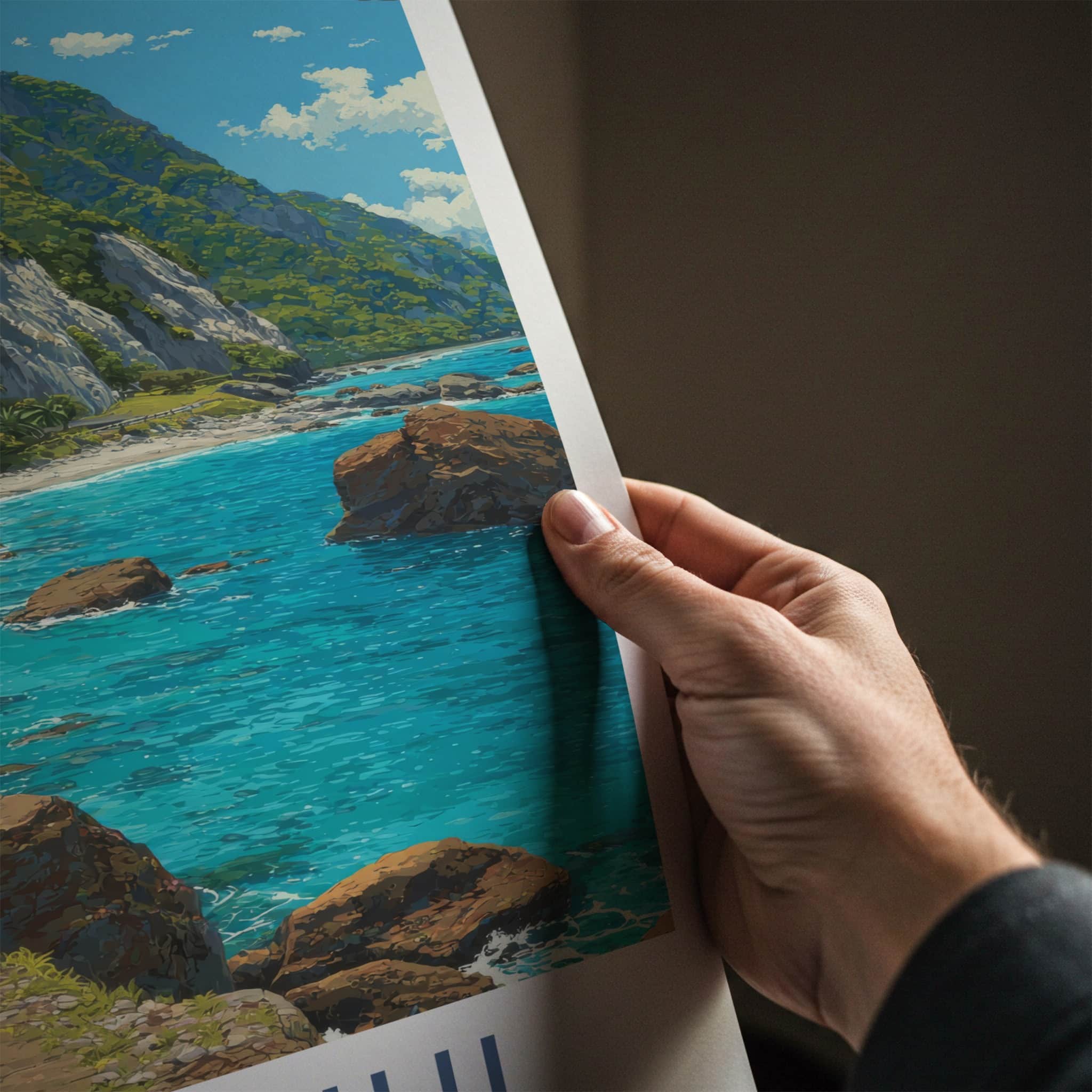 Qingshui Poster - Taiwan Coastal Tunnel Road Art Print Home Decor