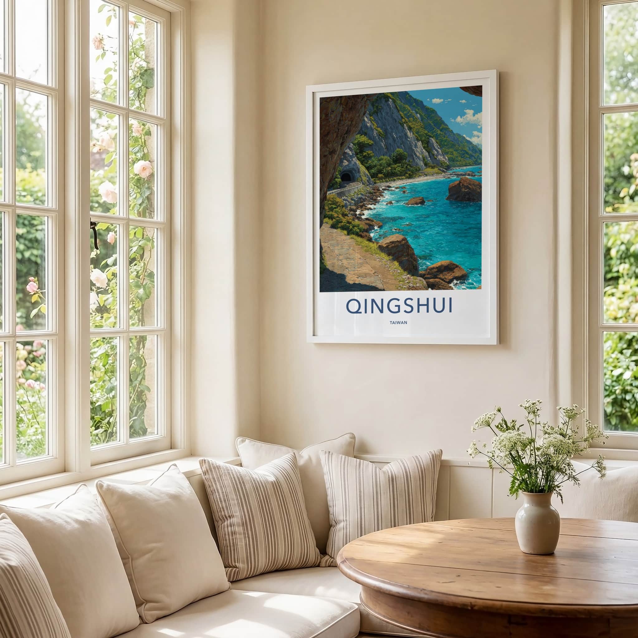 Qingshui Poster - Taiwan Coastal Tunnel Road Art Print Home Decor