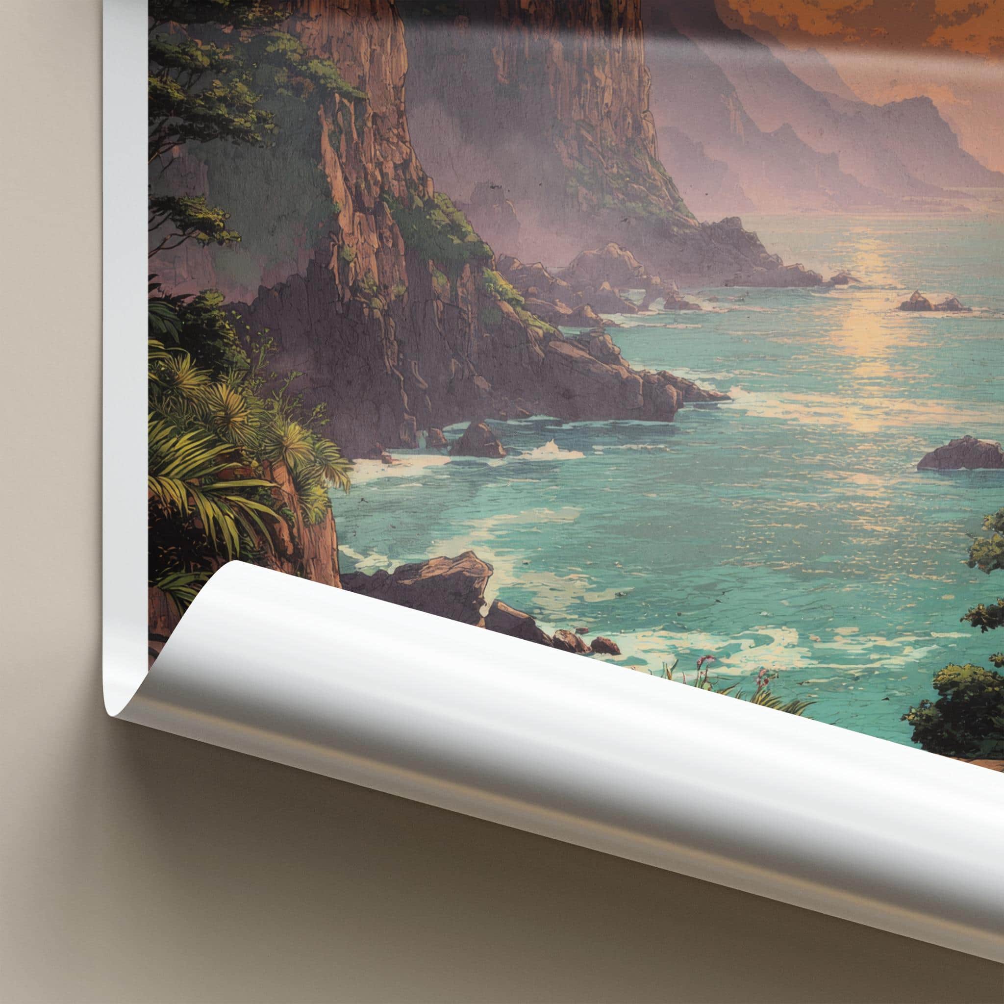 Qingshui Poster - Taiwan Travel Art - Cliffside Ocean Sunset Home Decor