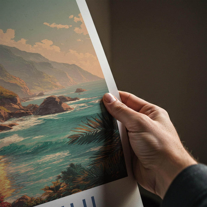 Qingshui Poster - Taiwan Travel Art - Coastal Cliff Waves Home Decor