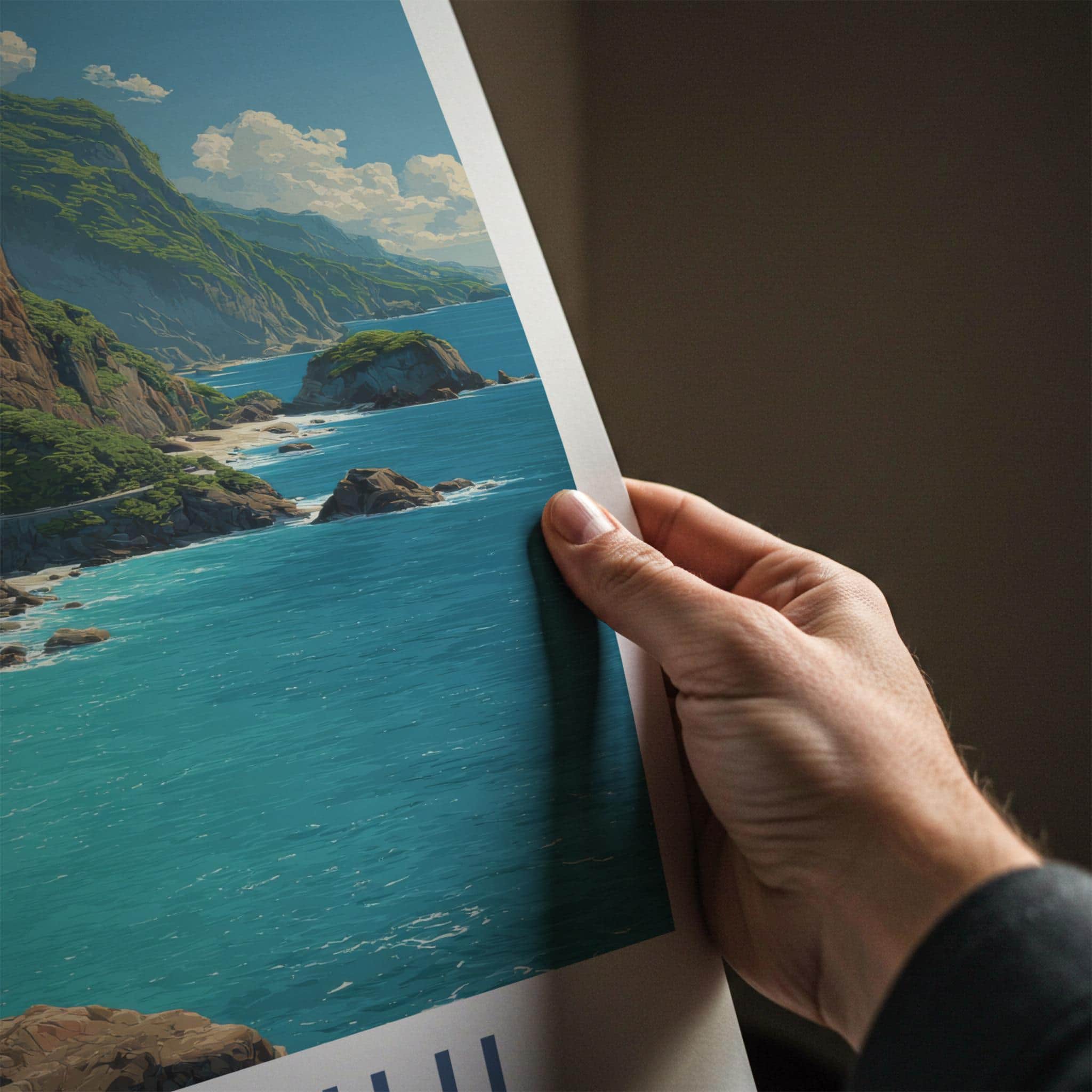 Qingshui Poster - Taiwan Travel Art - Scenic Coastal Road Home Decor