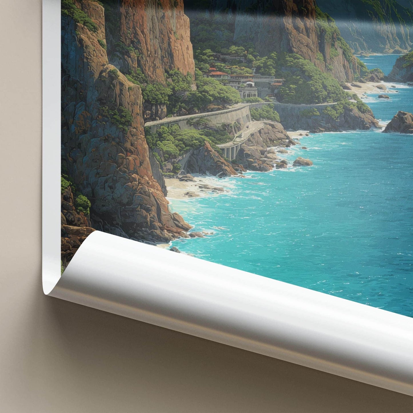 Qingshui Poster - Taiwan Travel Art - Scenic Coastal Road Home Decor