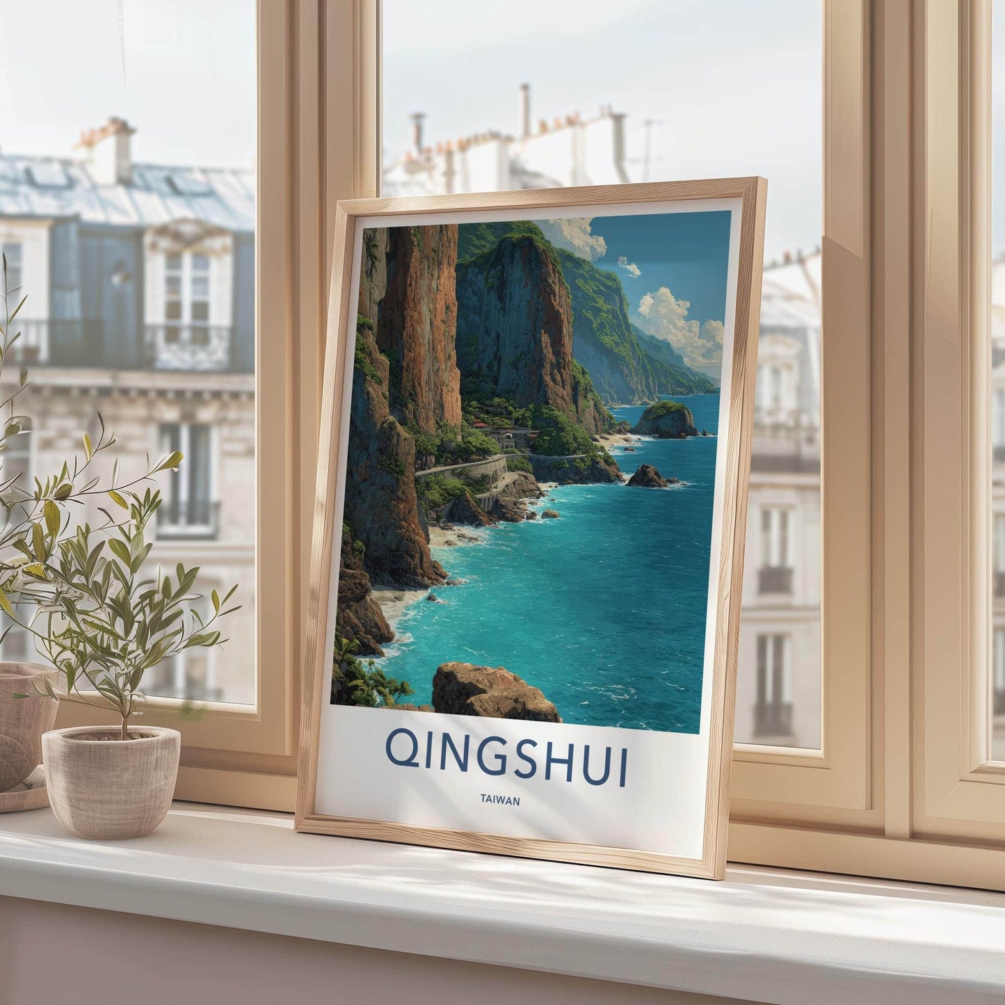 Qingshui Poster - Taiwan Travel Art - Scenic Coastal Road Home Decor
