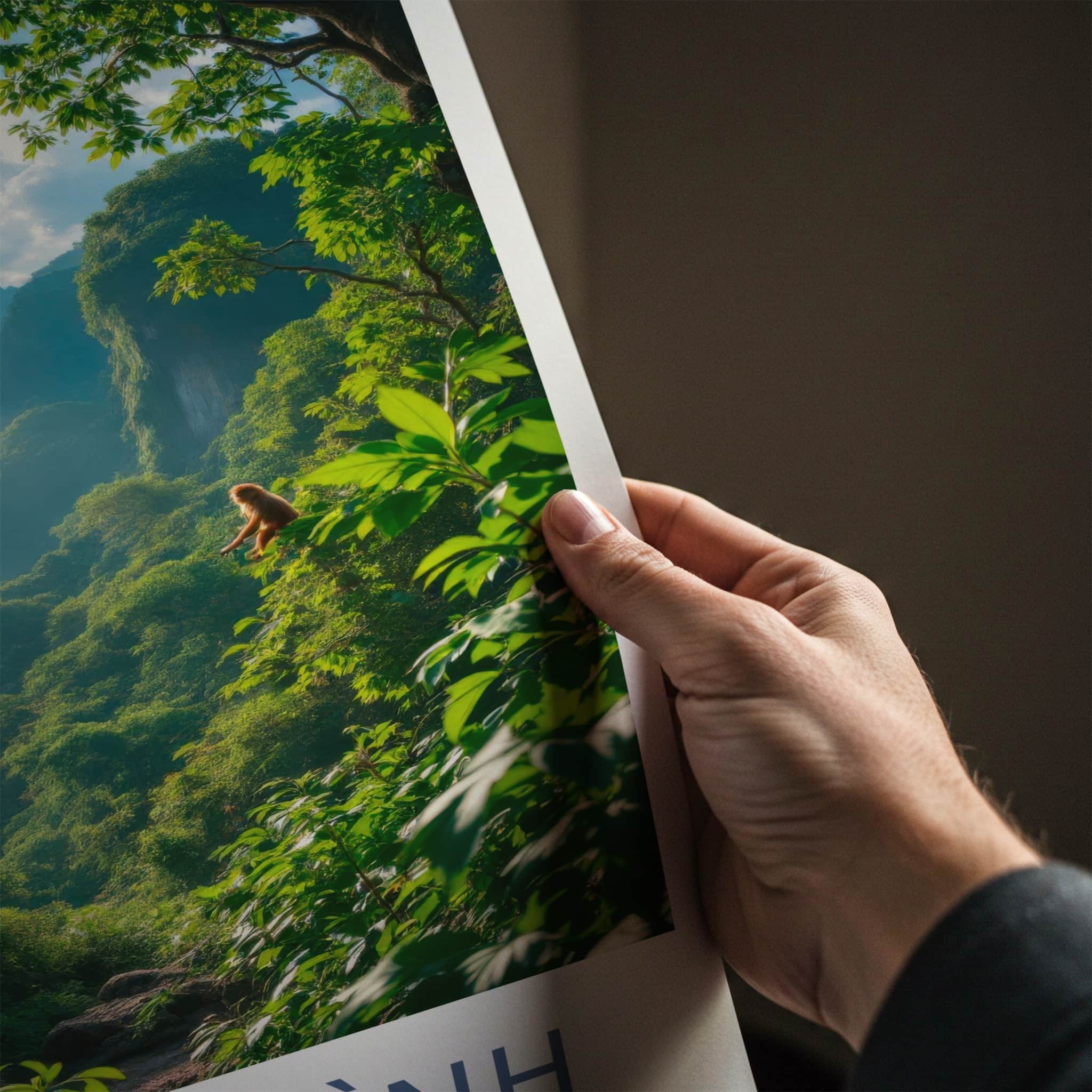 Quang Binh Poster - Vietnam Travel Art - Jungle Monkeys Swing Home Decor