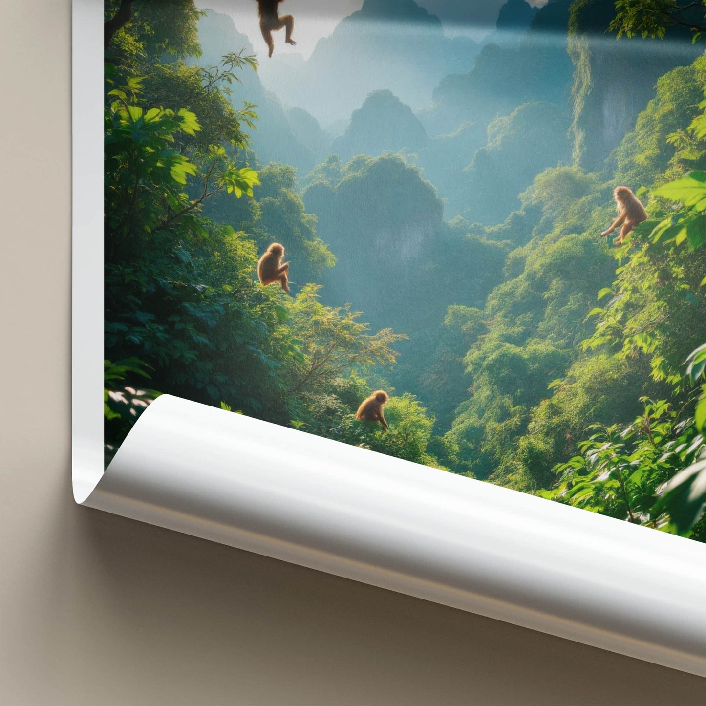 Quang Binh Poster - Vietnam Travel Art - Jungle Monkeys Swing Home Decor