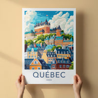 Quebec City Poster - Canada Travel Art - Vibrant Historic City Home Decor