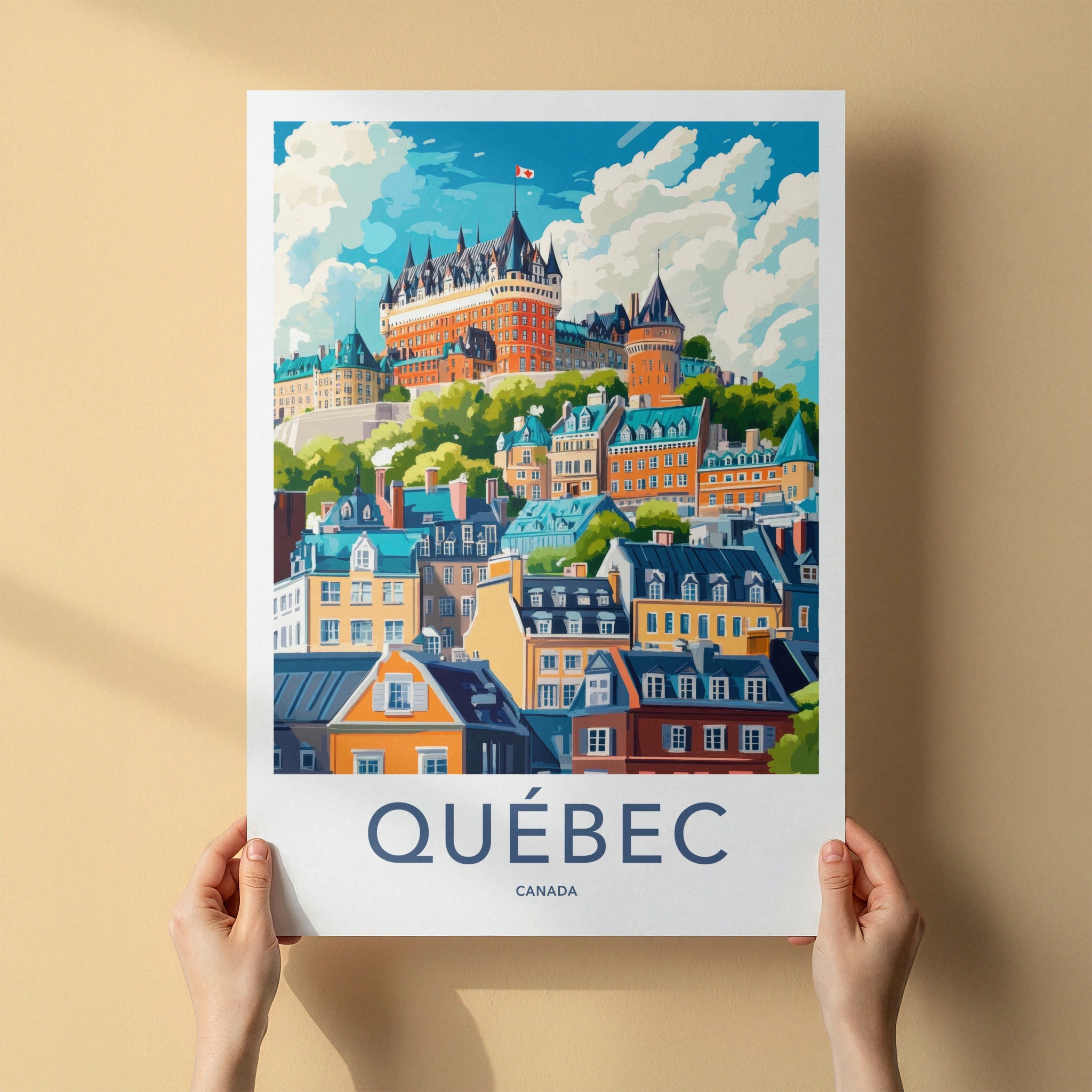 Quebec City Poster - Canada Travel Art - Vibrant Historic City Home Decor