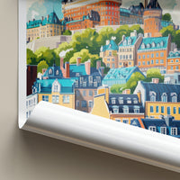 Quebec City Poster - Canada Travel Art - Vibrant Historic City Home Decor
