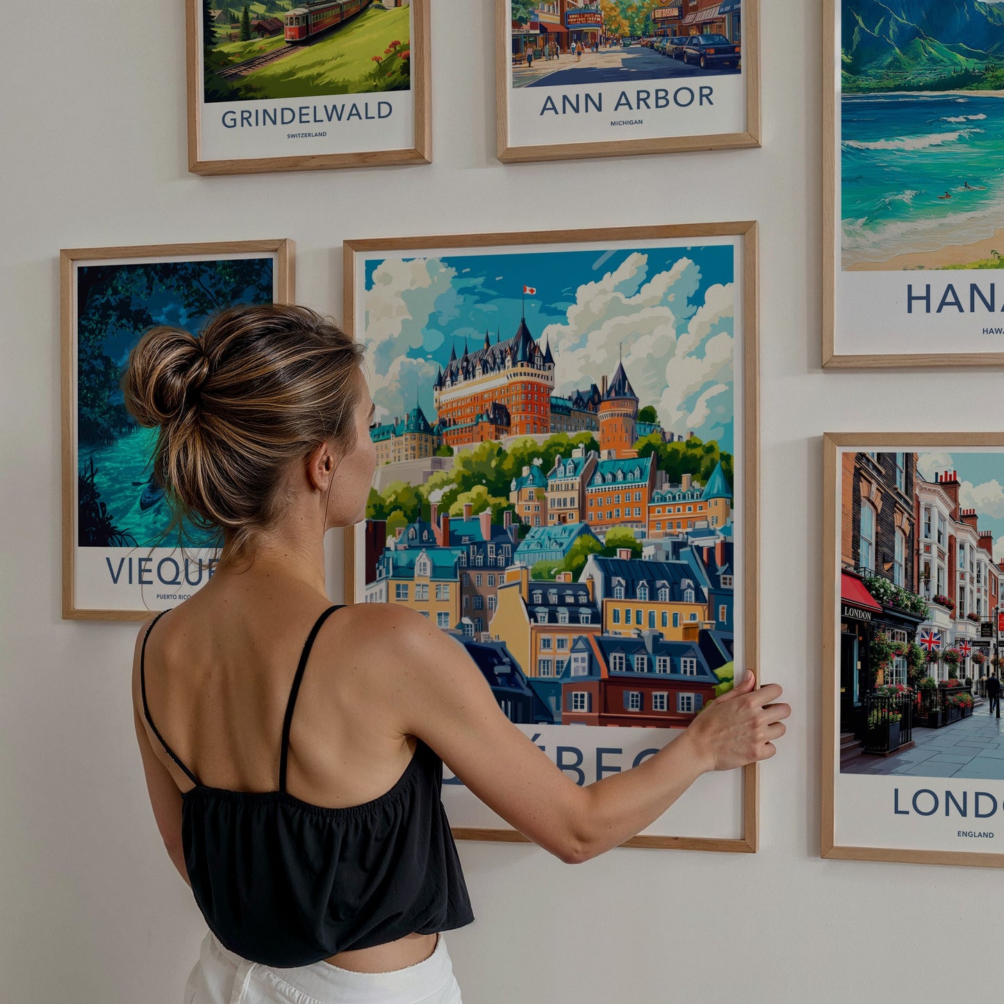 Quebec City Poster - Canada Travel Art - Vibrant Historic City Home Decor