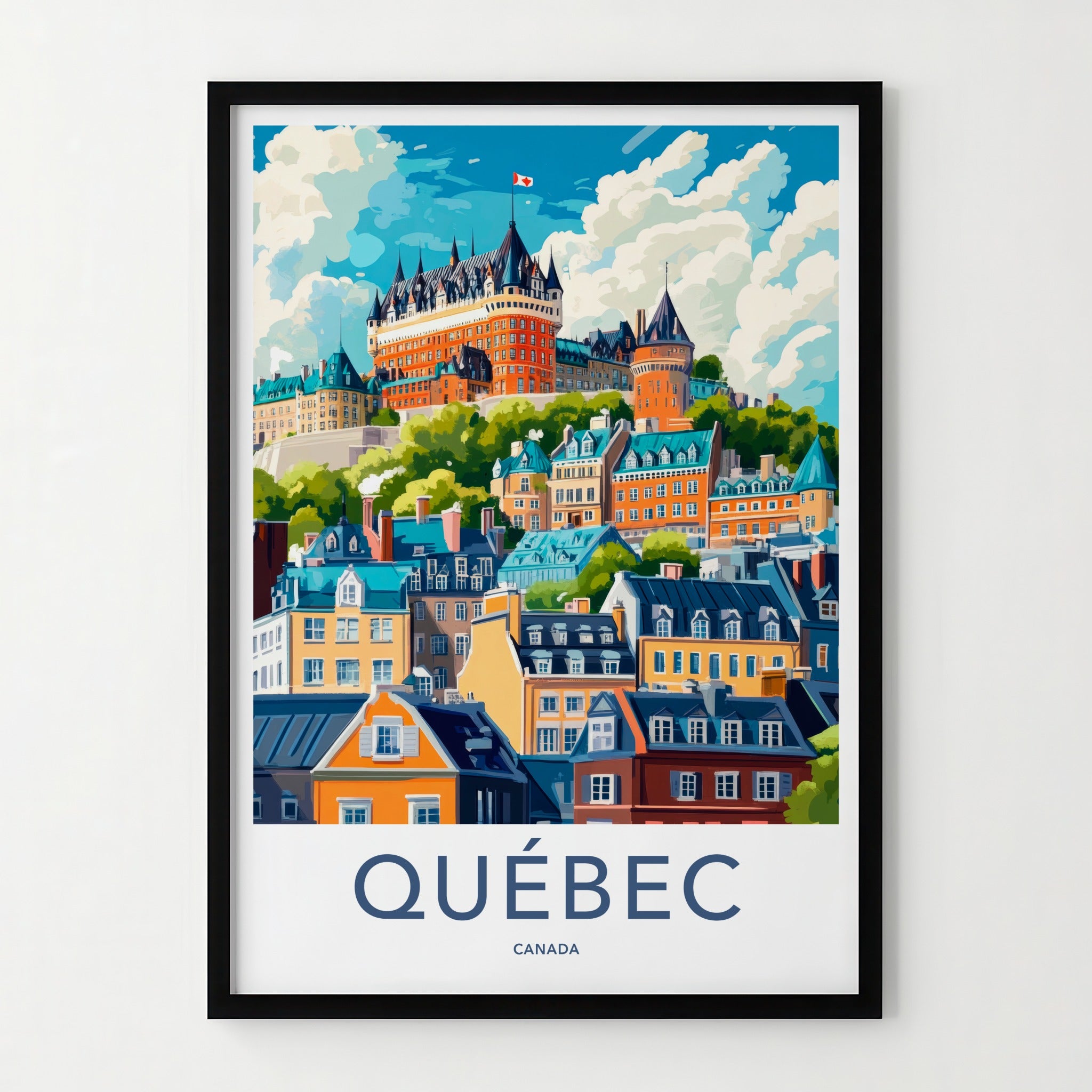 Quebec City Poster - Canada Travel Art - Vibrant Historic City Home Decor