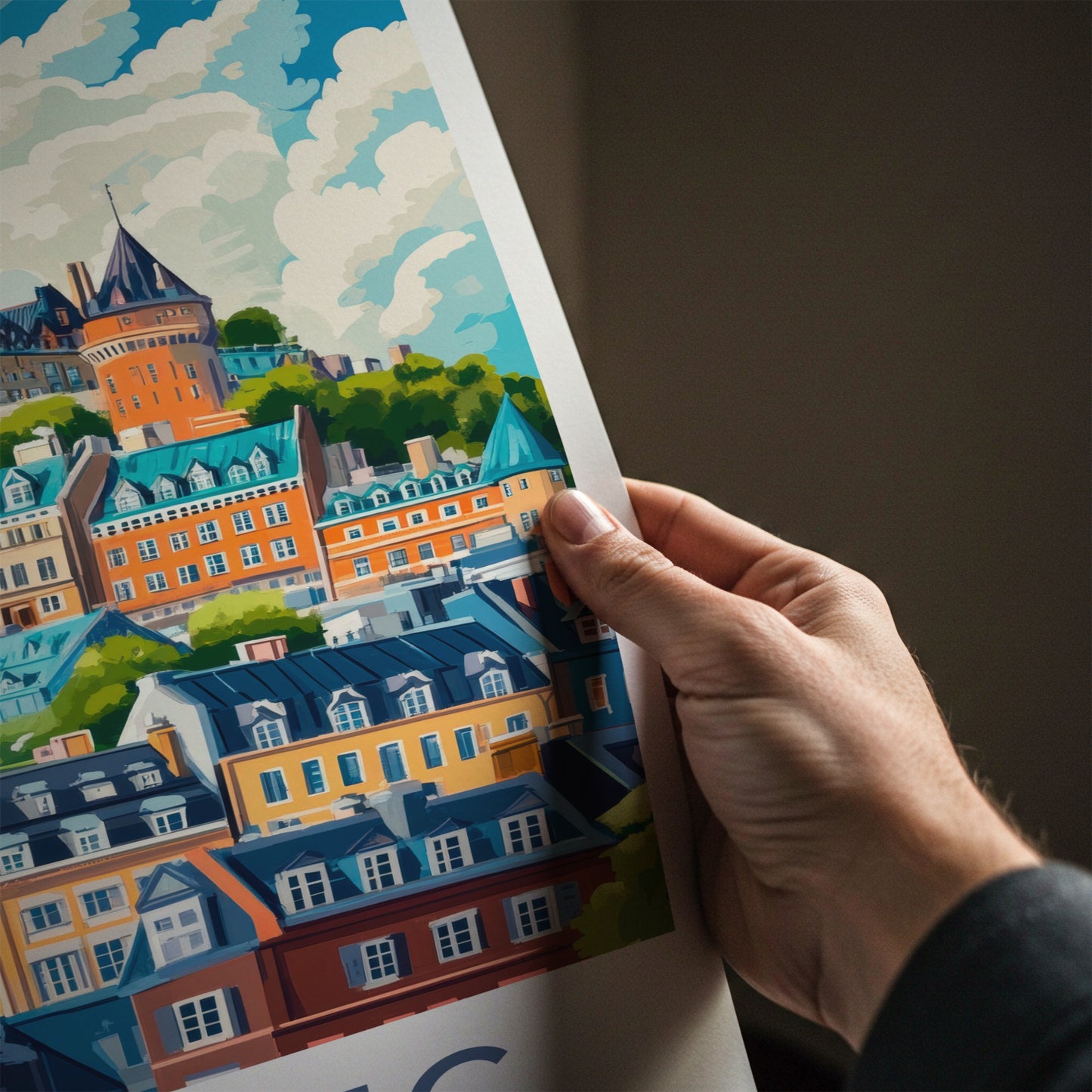 Quebec City Poster - Canada Travel Art - Vibrant Historic City Home Decor