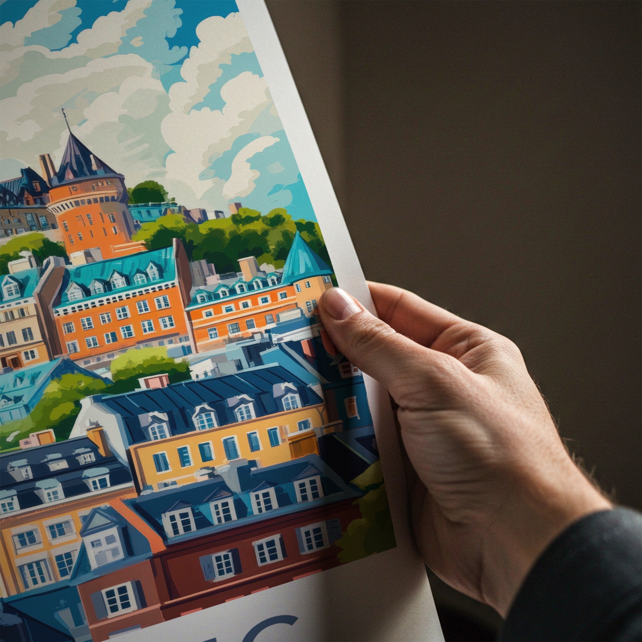 Quebec City Poster - Canada Travel Art - Vibrant Historic City Home Decor