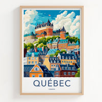 Quebec City Poster - Canada Travel Art - Vibrant Historic City Home Decor
