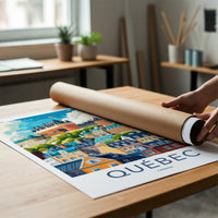 Quebec City Poster - Canada Travel Art - Vibrant Historic City Home Decor