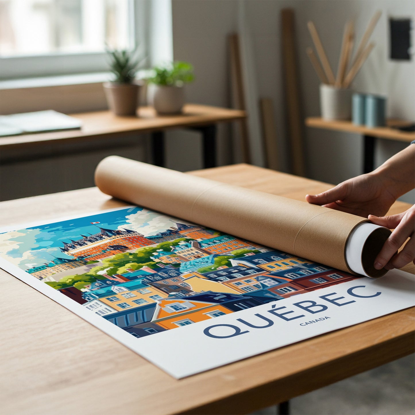 Quebec City Poster - Canada Travel Art - Vibrant Historic City Home Decor