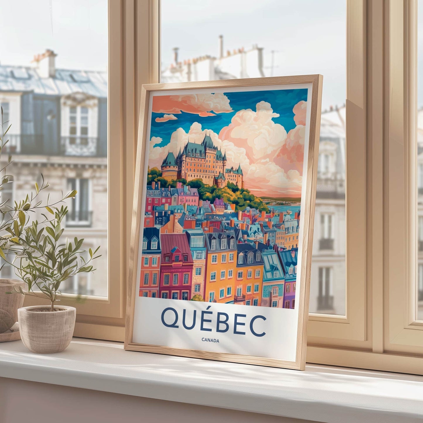 Quebec Poster - Canada Wall Art - Vibrant City Chateau Gallery Art