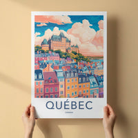 Quebec Poster - Canada Wall Art - Vibrant City Chateau Gallery Art