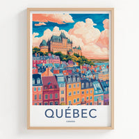Quebec Poster - Canada Wall Art - Vibrant City Chateau Gallery Art