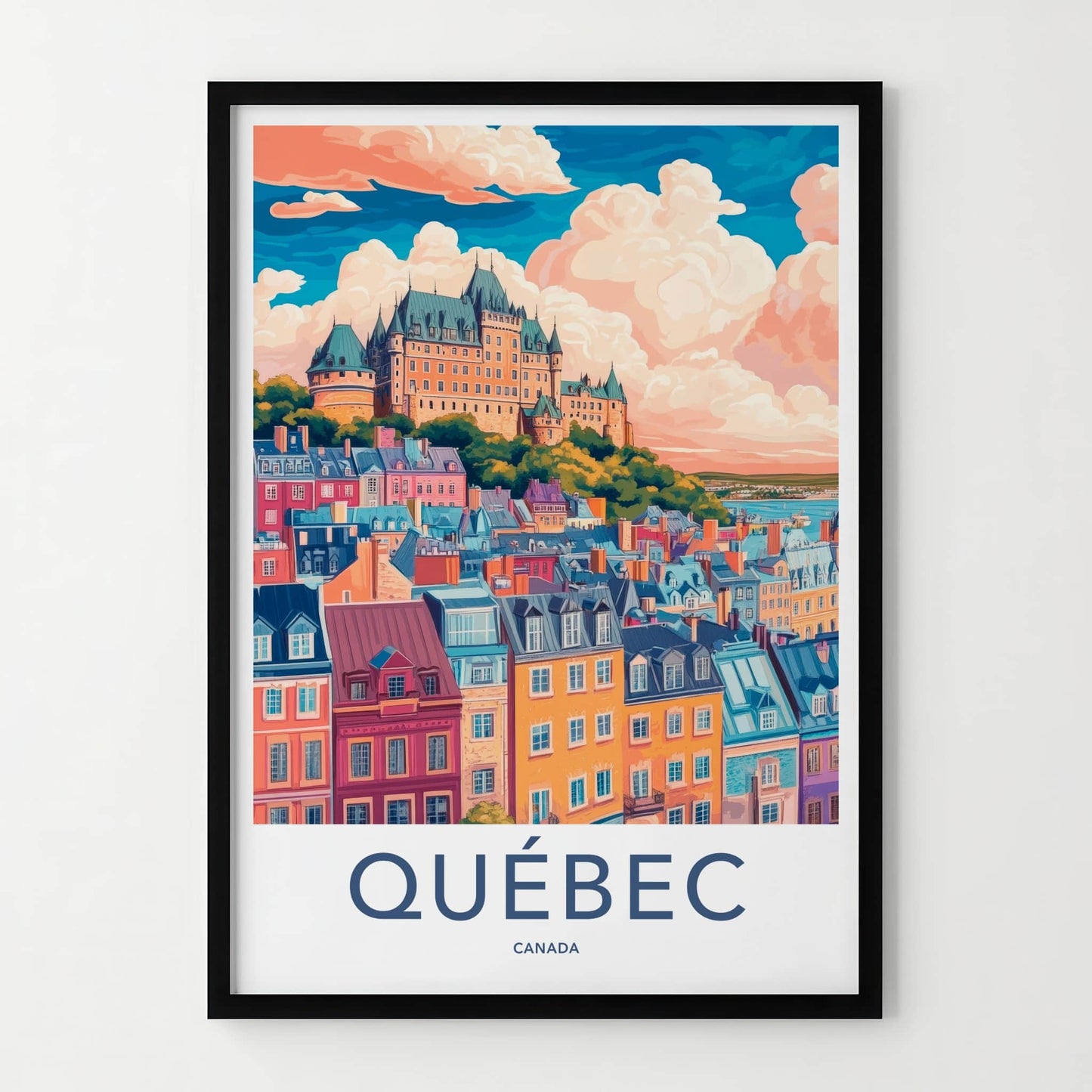 Quebec Poster - Canada Wall Art - Vibrant City Chateau Gallery Art