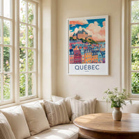 Quebec Poster - Canada Wall Art - Vibrant City Chateau Gallery Art