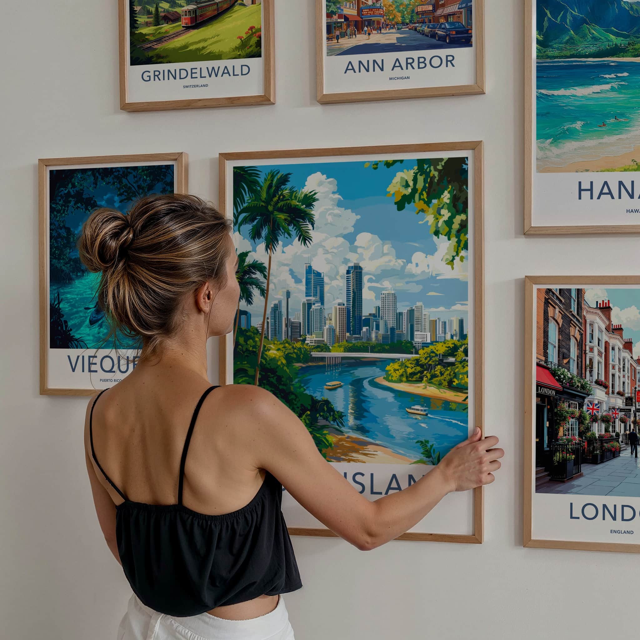 Queensland Poster - Australia Travel Art - Vibrant River City Wall Decor