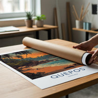 Quepos Poster - Costa Rica Framed Print - Palm Lined Sunset Framed Decor
