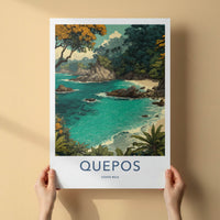 Quepos Poster - Costa Rica Travel Art - Coastal Rocky Jungle Gallery Art