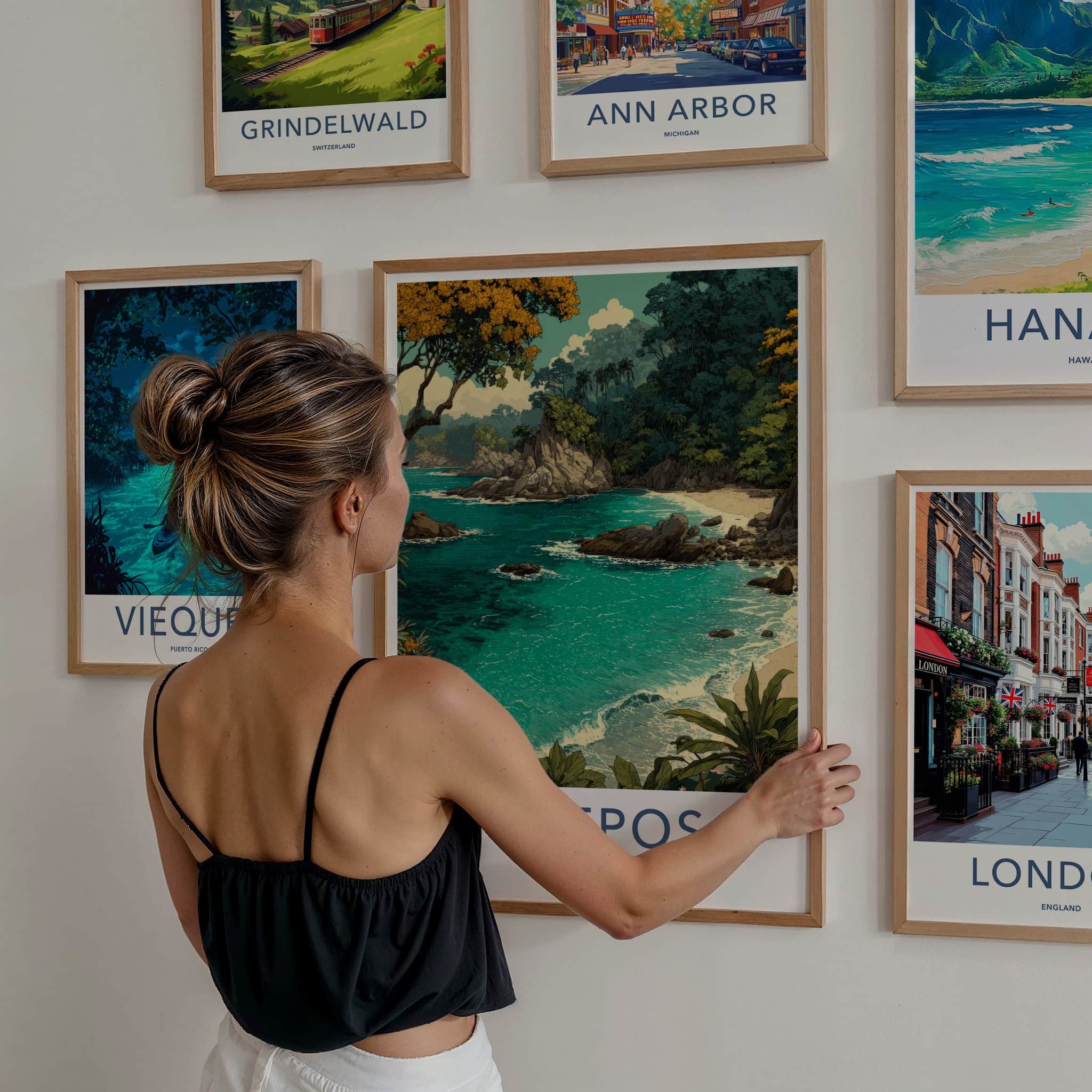 Quepos Poster - Costa Rica Travel Art - Coastal Rocky Jungle Gallery Art