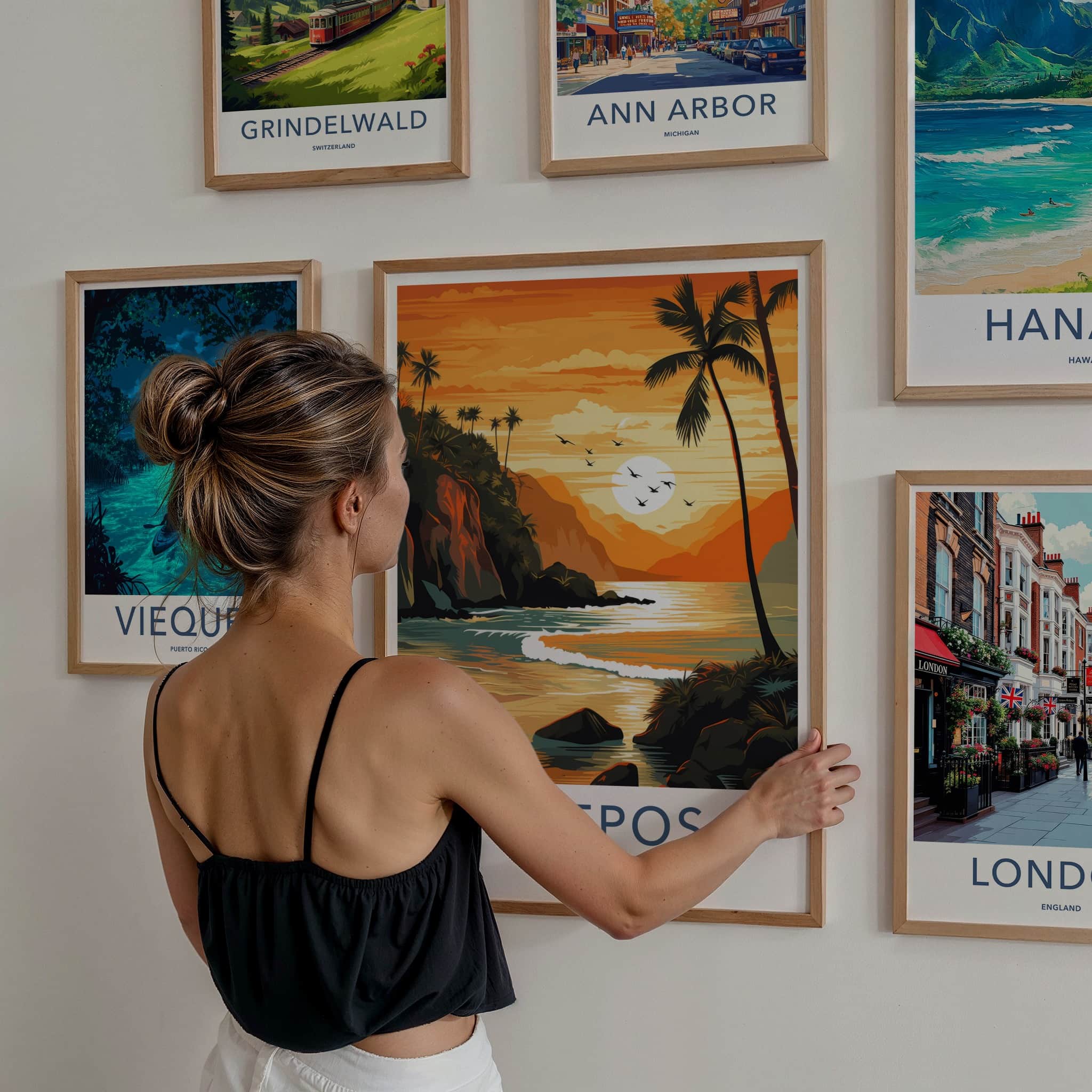 Quepos Poster - Costa Rica Travel Art - Tropical Sunset Beach Home Decor