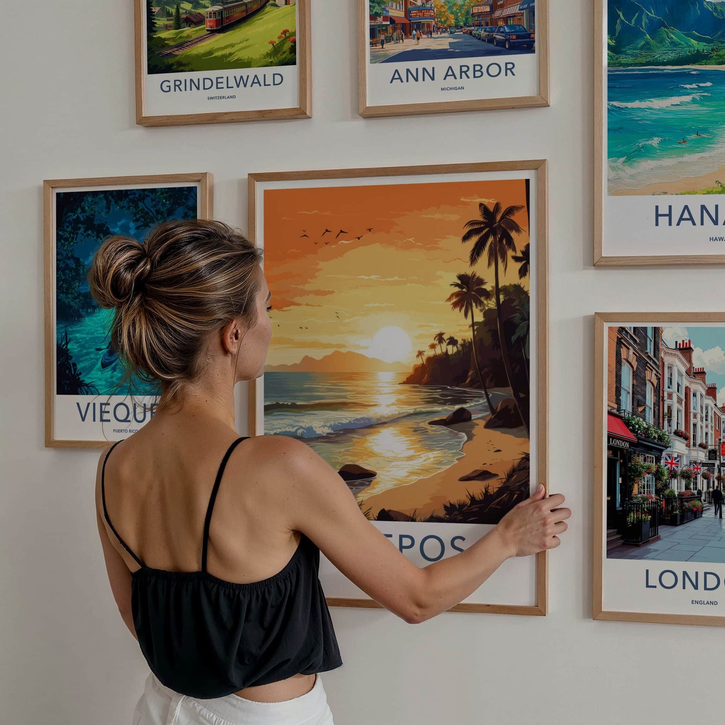 Quepos Poster - Costa Rica Travel Print - Vibrant Sunset Beach Home Decor
