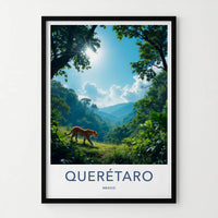 Queretaro Poster - Mexico Travel Art - Jaguar Jungle Sunlight Home Decor