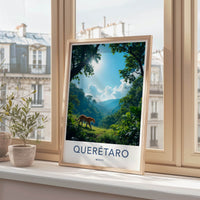 Queretaro Poster - Mexico Travel Art - Jaguar Jungle Sunlight Home Decor