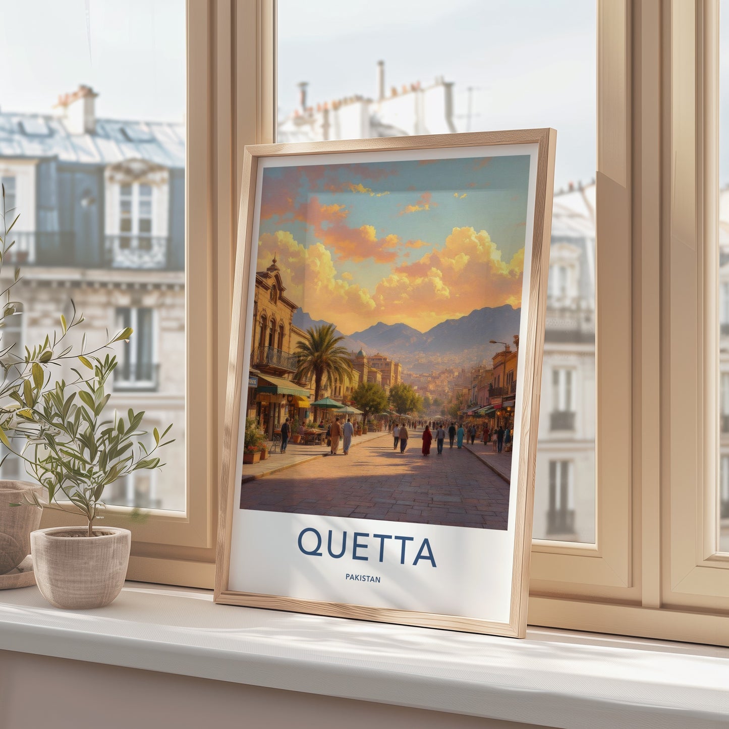 Quetta Poster - Pakistan Framed Print - Vibrant City Evening Gallery Art