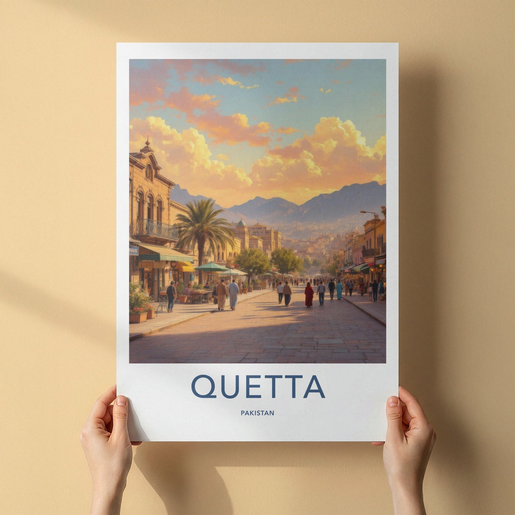 Quetta Poster - Pakistan Framed Print - Vibrant City Evening Gallery Art