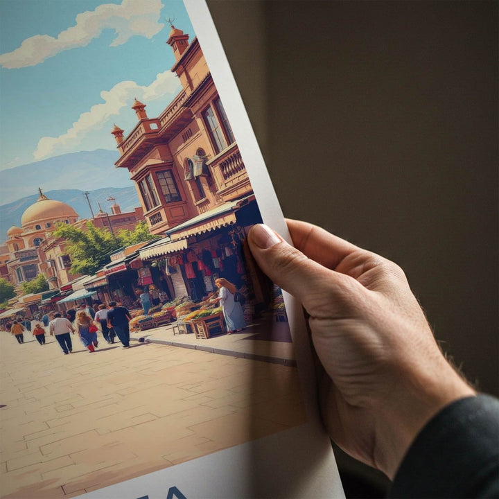 Quetta Poster - Pakistan Travel Art - Busy Market Street Home Decor
