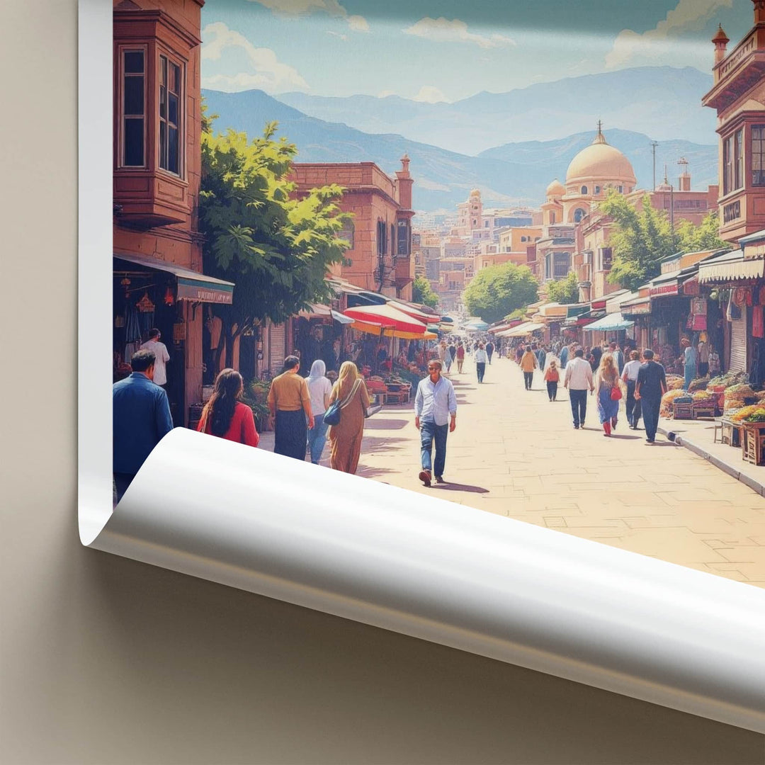 Quetta Poster - Pakistan Travel Art - Busy Market Street Home Decor