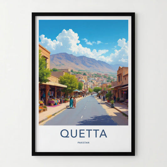 Quetta Poster - Pakistan Travel Art - Colorful Street Market Home Decor