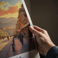 Quetta Poster - Pakistan Travel Art - Mountain Cityscape Sunset Home Decor