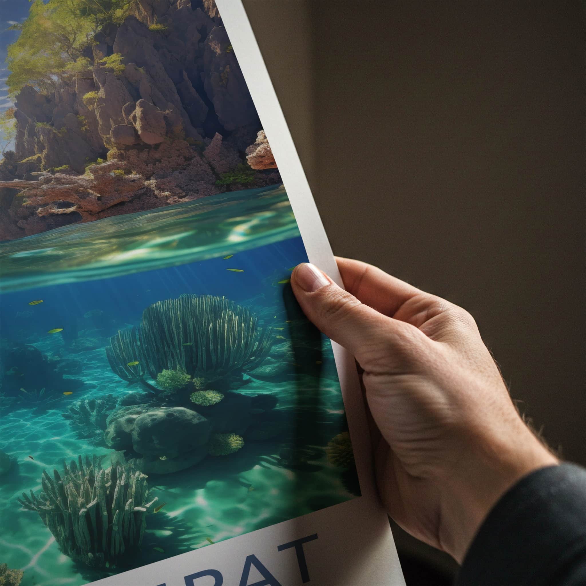 Raja Ampat Poster - Indonesia Travel Art - Clear Water Tropical Wall Decor