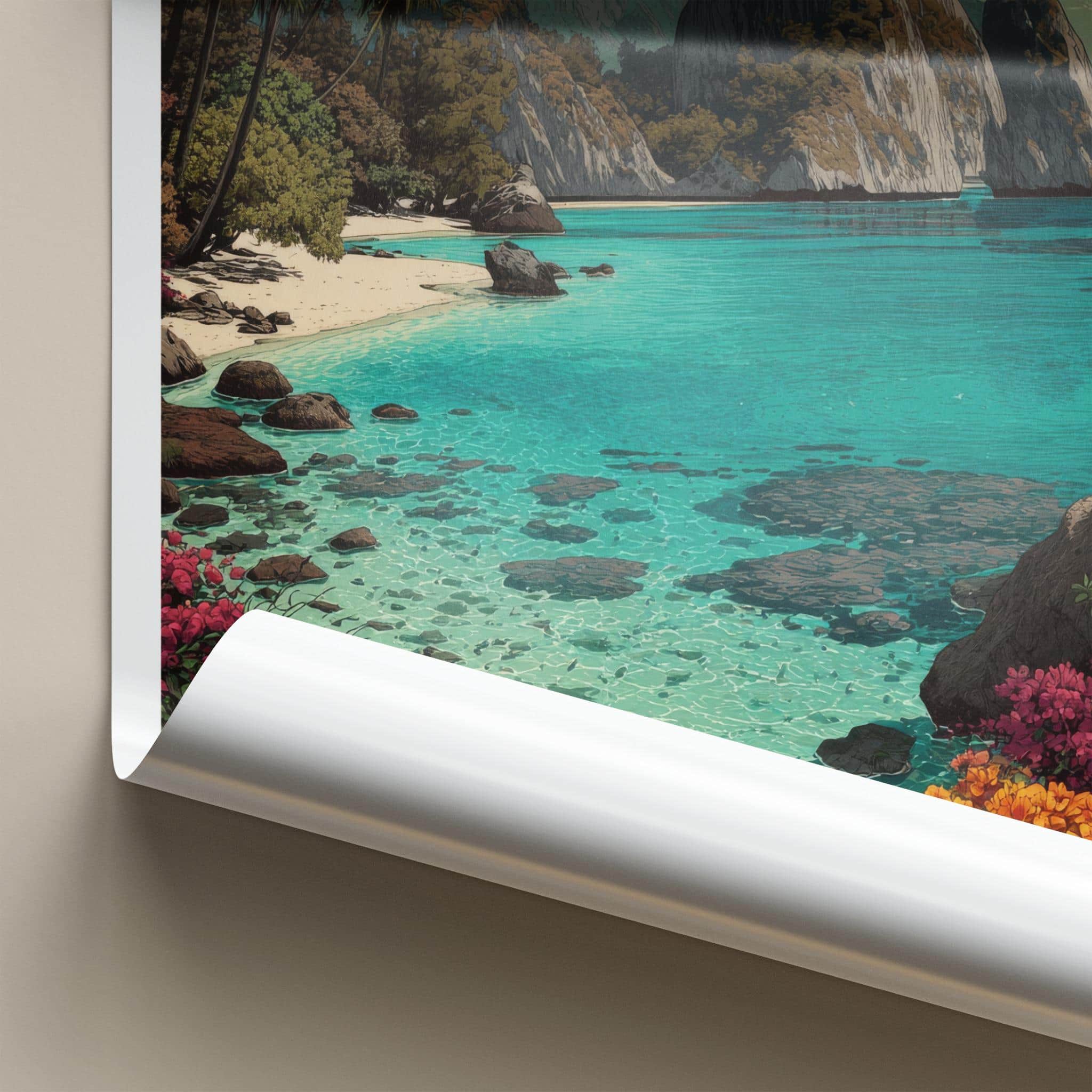 Raja Ampat Poster - Indonesia Travel Art - Tropical Beach Paradise Home Decor
