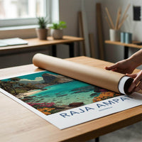 Raja Ampat Poster - Indonesia Travel Art - Tropical Beach Paradise Home Decor